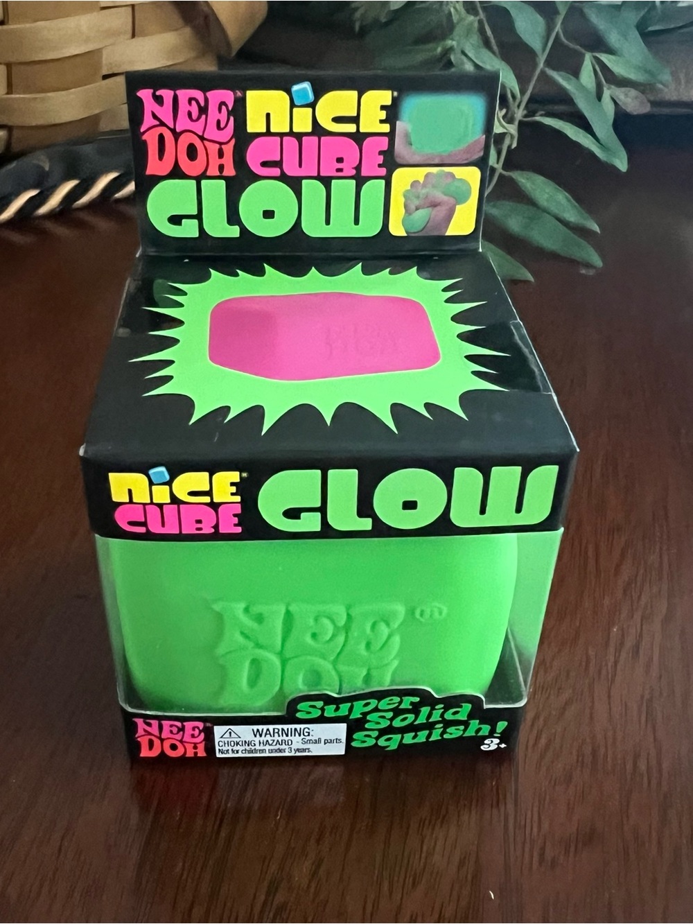 Needoh Nee Doh Nice Cube Glow green NEW Authentic